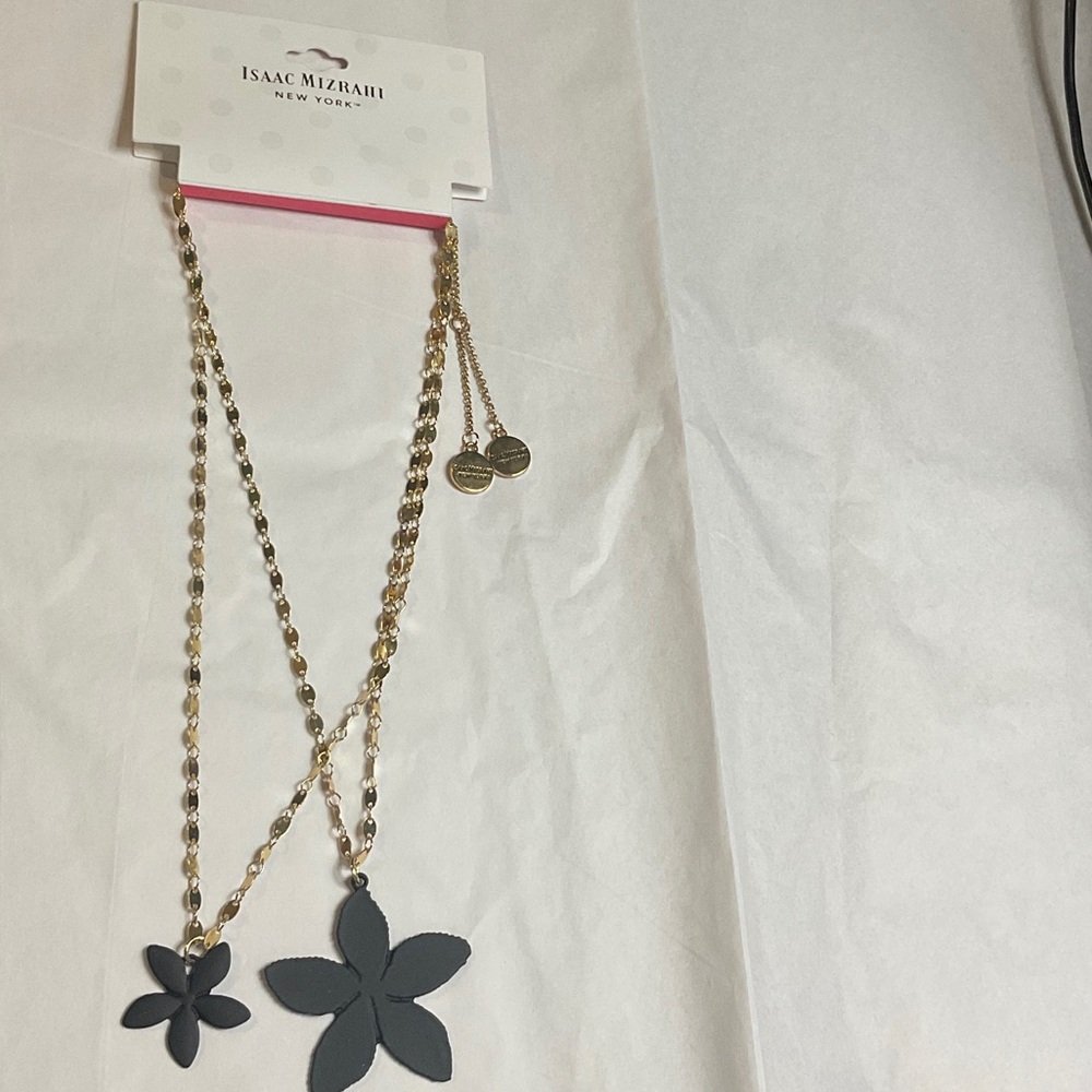 Isaac Mizrahi Gold and Black Double Layer Necklace